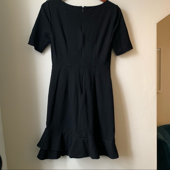 Diane Von Furstenberg DVF Serefina Little Black Dress Ruffle Hem 4 - Picture 7 of 11